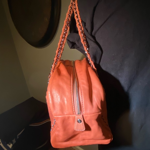 Auth Chanel Luxury Ligne Salmon Bowler Handbag - Picture 2 of 11